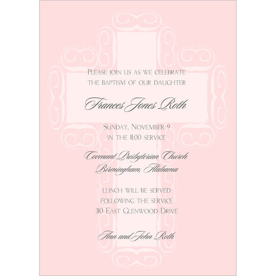 Fresco Cross in Pink Invitations